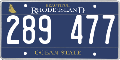 RI license plate 289477
