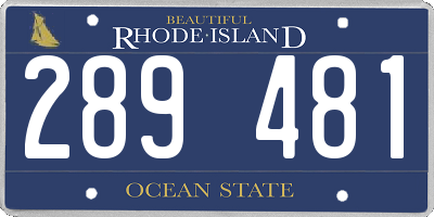 RI license plate 289481