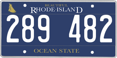 RI license plate 289482