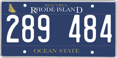 RI license plate 289484