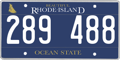 RI license plate 289488