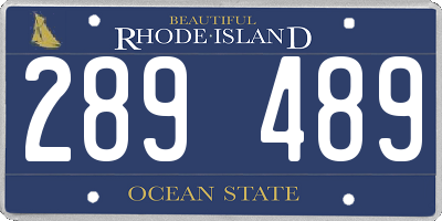 RI license plate 289489