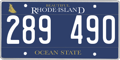RI license plate 289490