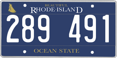 RI license plate 289491