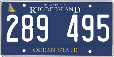 RI license plate 289495