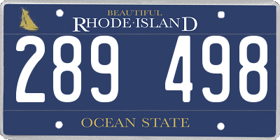 RI license plate 289498