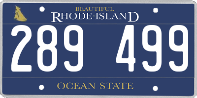 RI license plate 289499