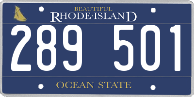 RI license plate 289501