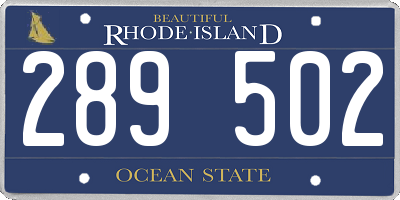 RI license plate 289502