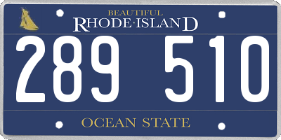 RI license plate 289510