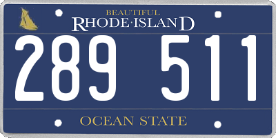 RI license plate 289511