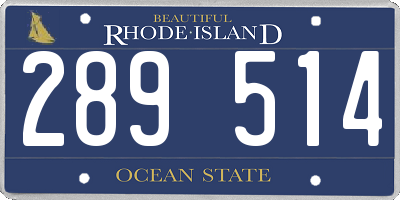 RI license plate 289514