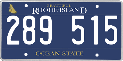 RI license plate 289515