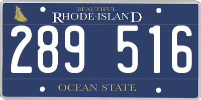 RI license plate 289516