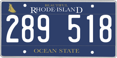 RI license plate 289518