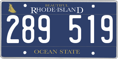 RI license plate 289519