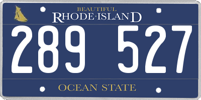 RI license plate 289527