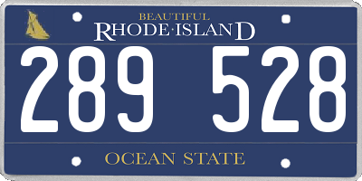 RI license plate 289528