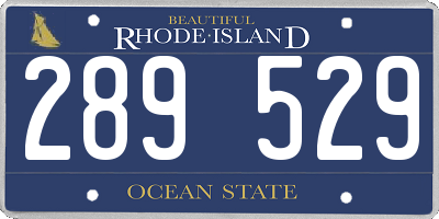 RI license plate 289529