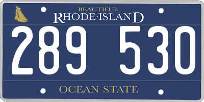RI license plate 289530