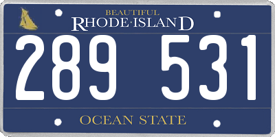 RI license plate 289531