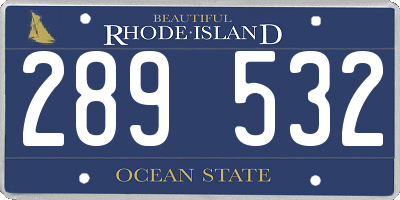 RI license plate 289532