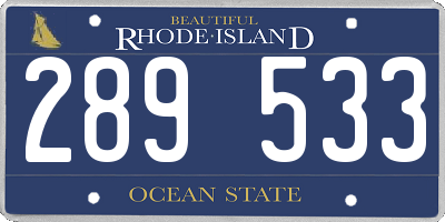 RI license plate 289533