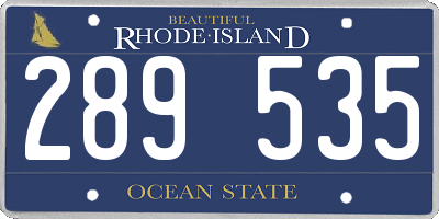 RI license plate 289535
