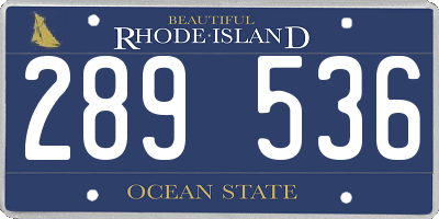 RI license plate 289536