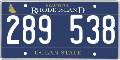 RI license plate 289538