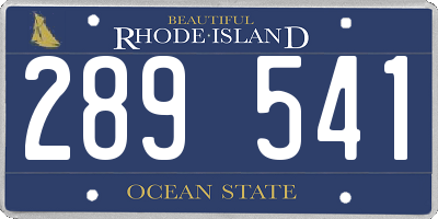 RI license plate 289541