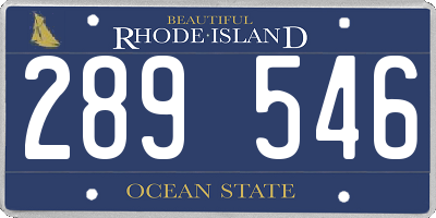 RI license plate 289546