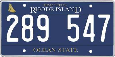 RI license plate 289547