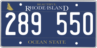 RI license plate 289550