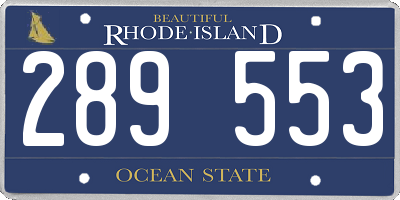 RI license plate 289553