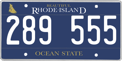 RI license plate 289555