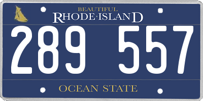 RI license plate 289557