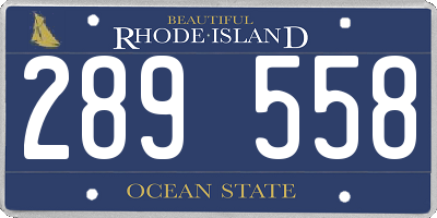 RI license plate 289558