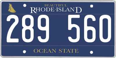 RI license plate 289560