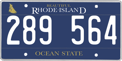 RI license plate 289564