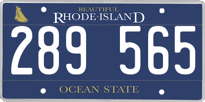 RI license plate 289565