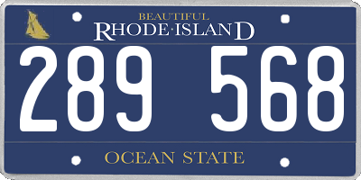 RI license plate 289568