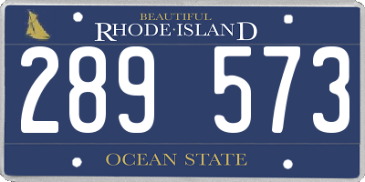 RI license plate 289573