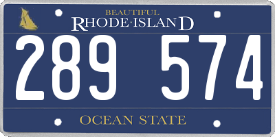 RI license plate 289574