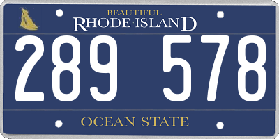 RI license plate 289578