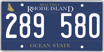 RI license plate 289580