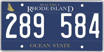 RI license plate 289584