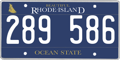 RI license plate 289586