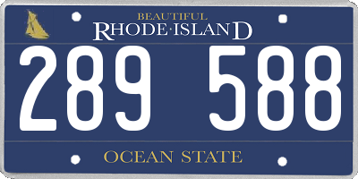 RI license plate 289588