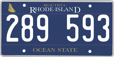 RI license plate 289593